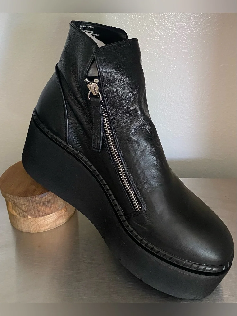 NEW STEVE MADDEN WOMENS LEATHER PLATFORM DOUBLE ZIP BOOTS